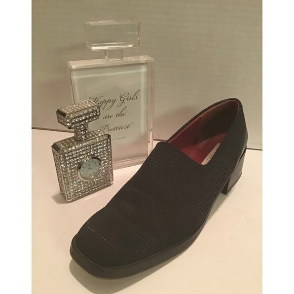 DONALD PLINER BLACK MESH HEEL SLIP ON ANYTIME 11M - Picture 3 of 10